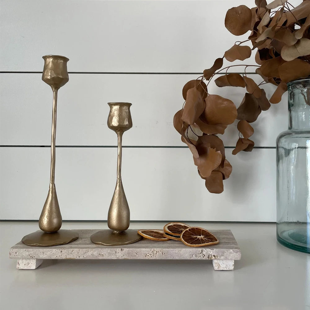 Handmade Raised Travertine Tray