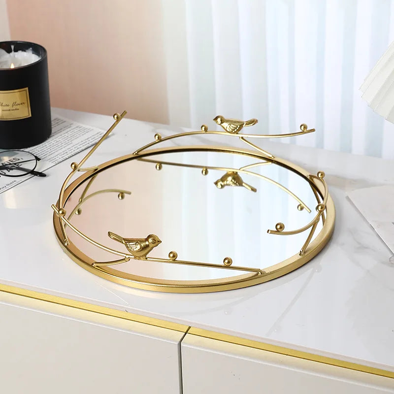 Mirrored Gold Storage Tray