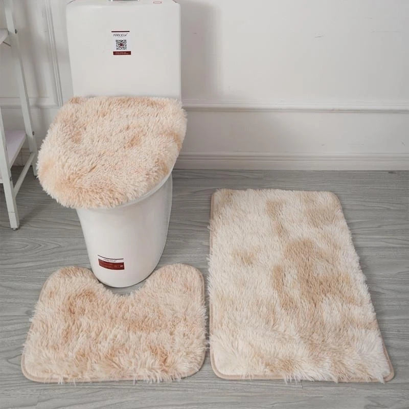 Tie-Dye Shaggy Bath Mat Set