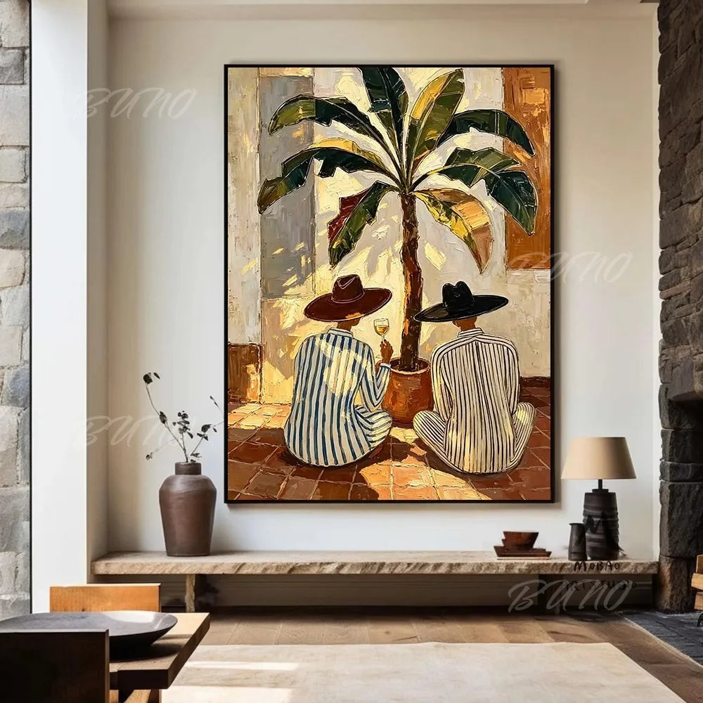 Mid-Century Tropical Palm Art