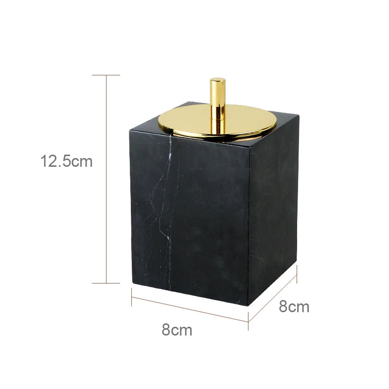 Black Nero Marquina Marble Bathroom Set