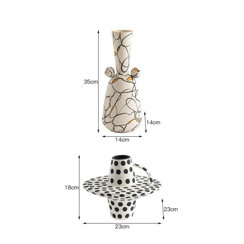 Striped Ceramic Vase