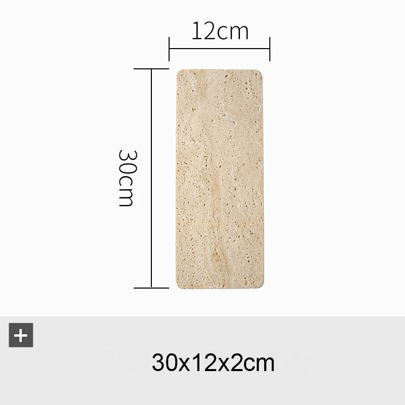Beige Travertine Plate for Pastry