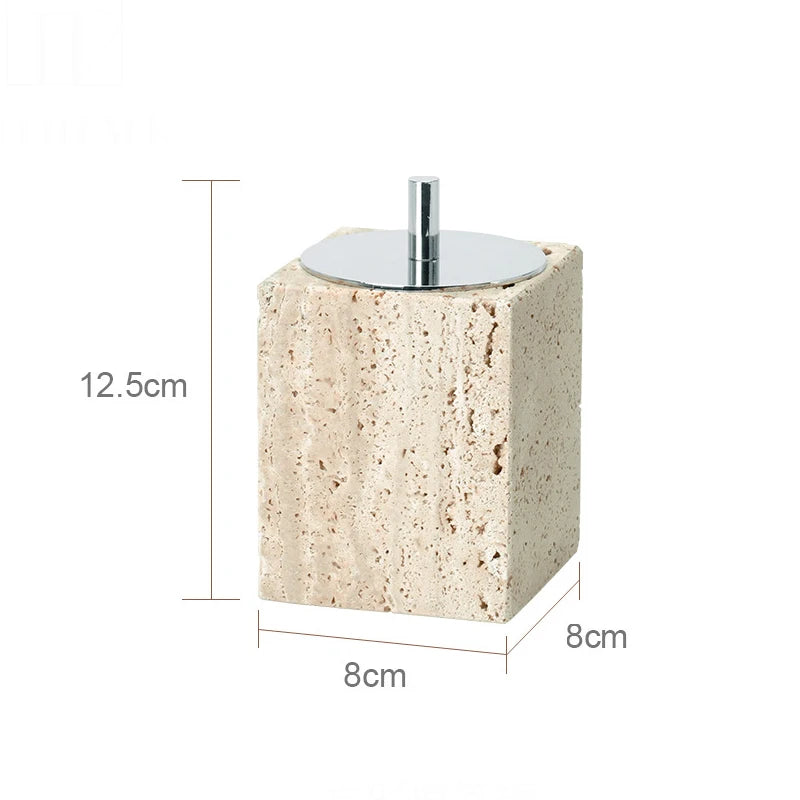 Beige Travertine Bathroom Set Natural