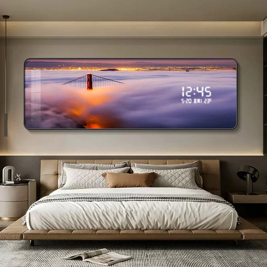 Night Skyline Clock Art
