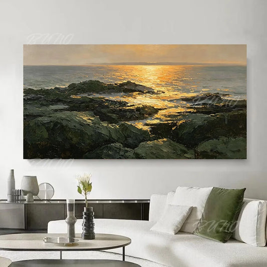 Coastal Impasto Wall Painting