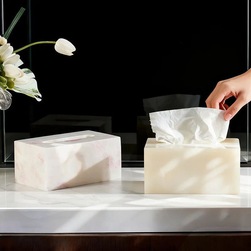 Minimalist Marble Tissue Box