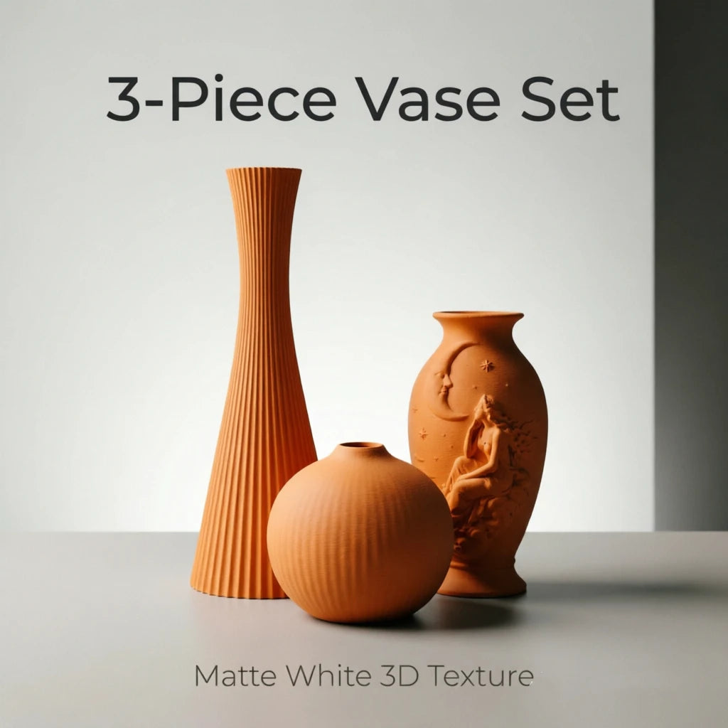 Matte 3D Vase Trio