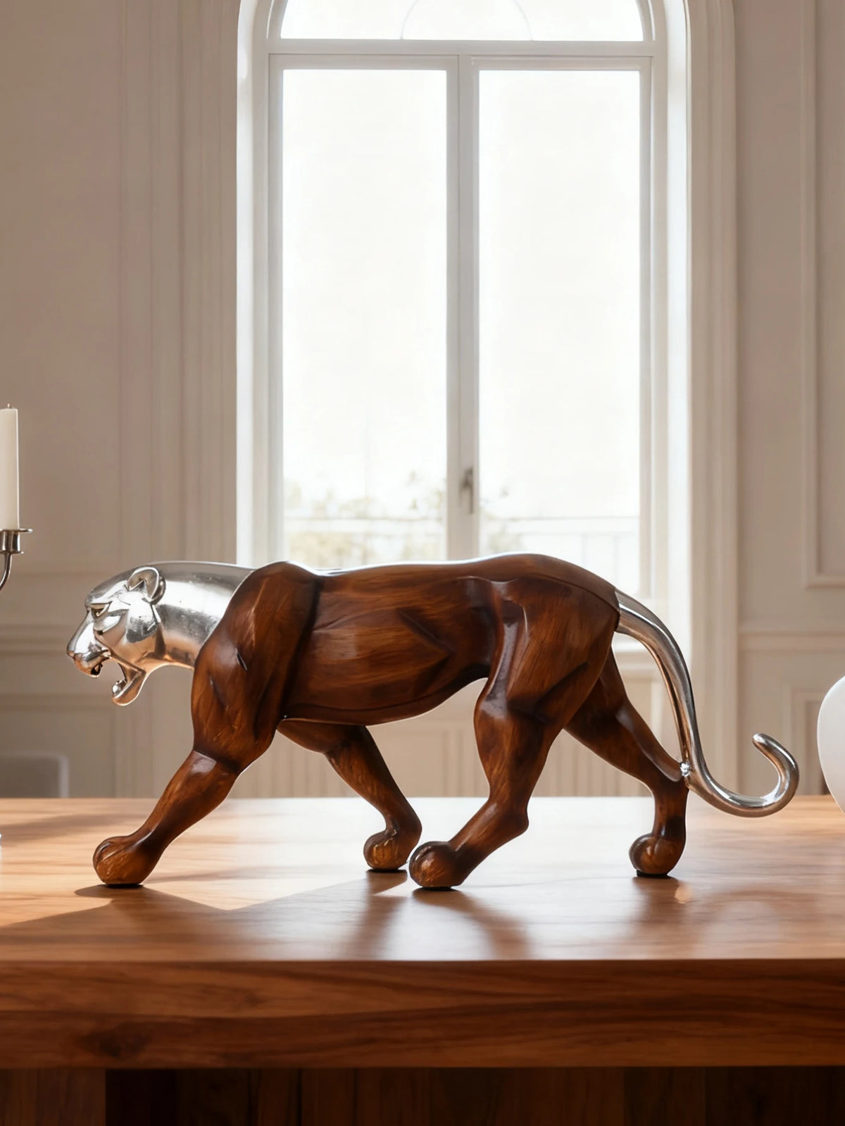 Golden Leopard Sculpture