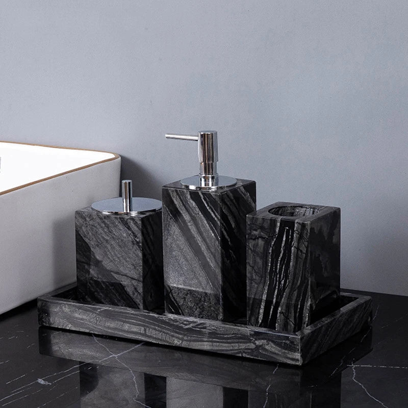 Wood Grain Marble Bath Set