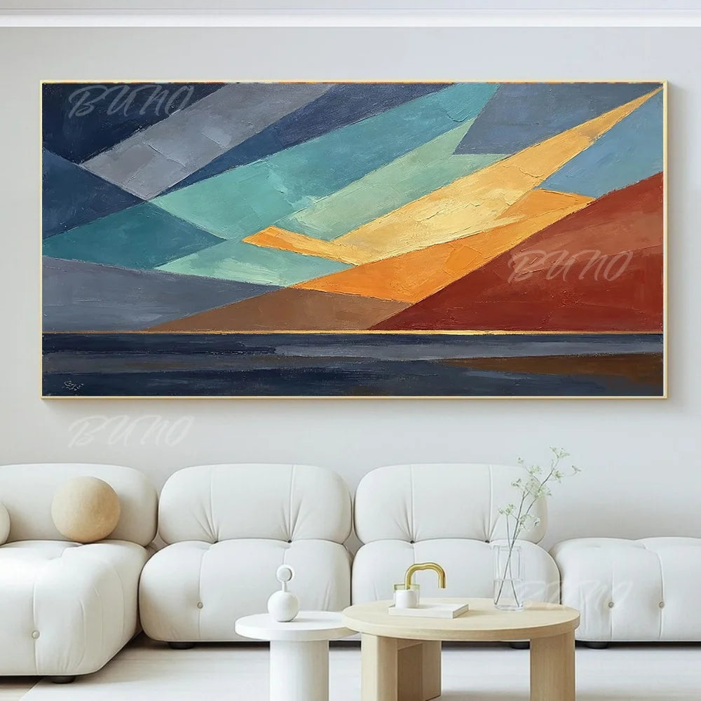 Golden Sunset Ocean Painting