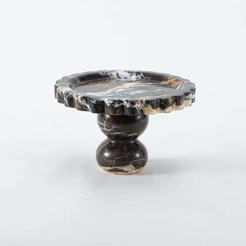 Wavy Edge Marble Cake Stand