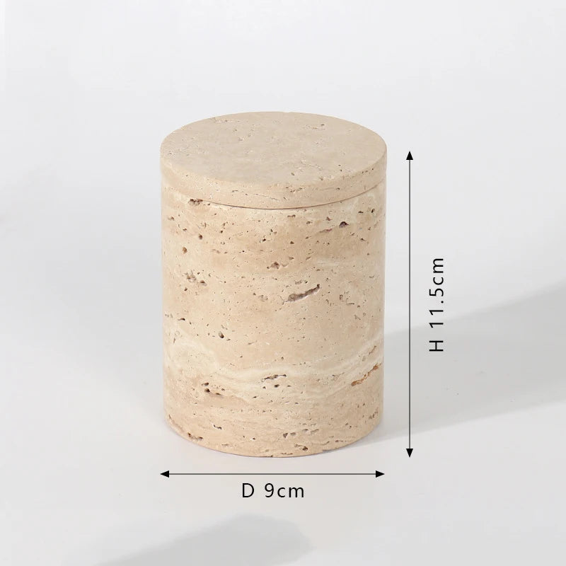 Decorative Travertine Storage Box
