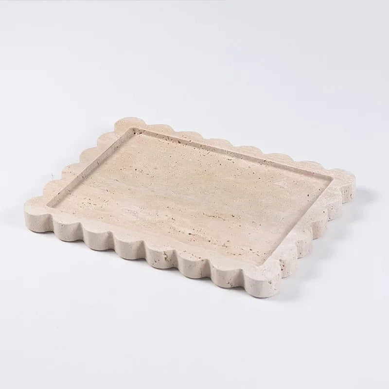 Flower-Shaped Limestone Tray