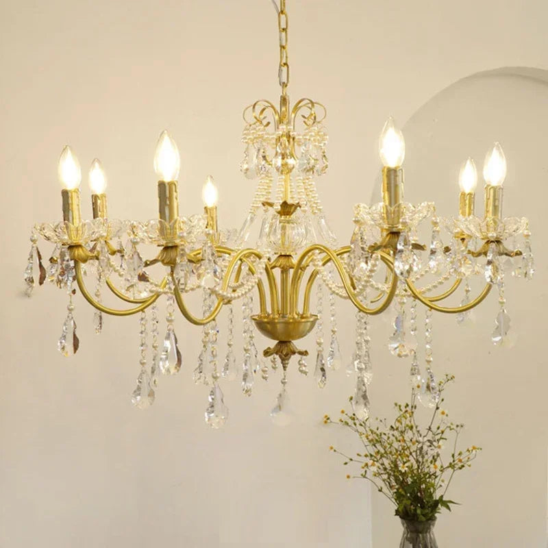 French Pearl Candle Chandelier