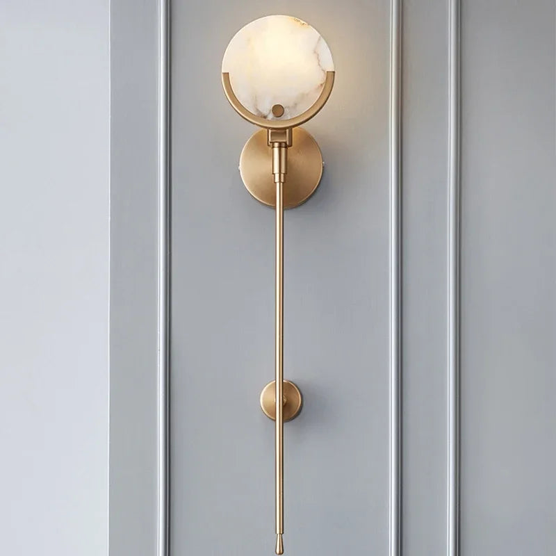 Modern Gold Marble Copper Wall Lamp