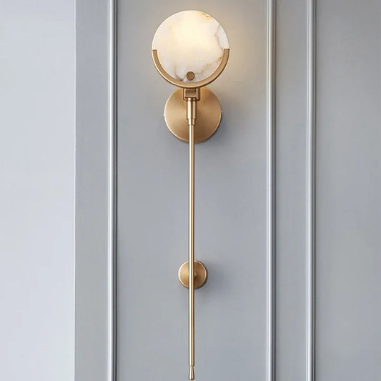Modern Gold Marble Copper Wall Lamp