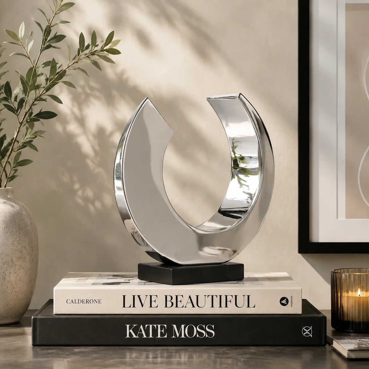Curved Moon Statue