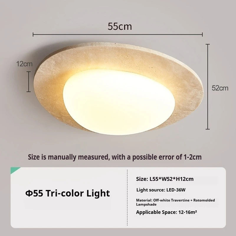 Wabi Sabi Yellow Travertine Ceiling Light