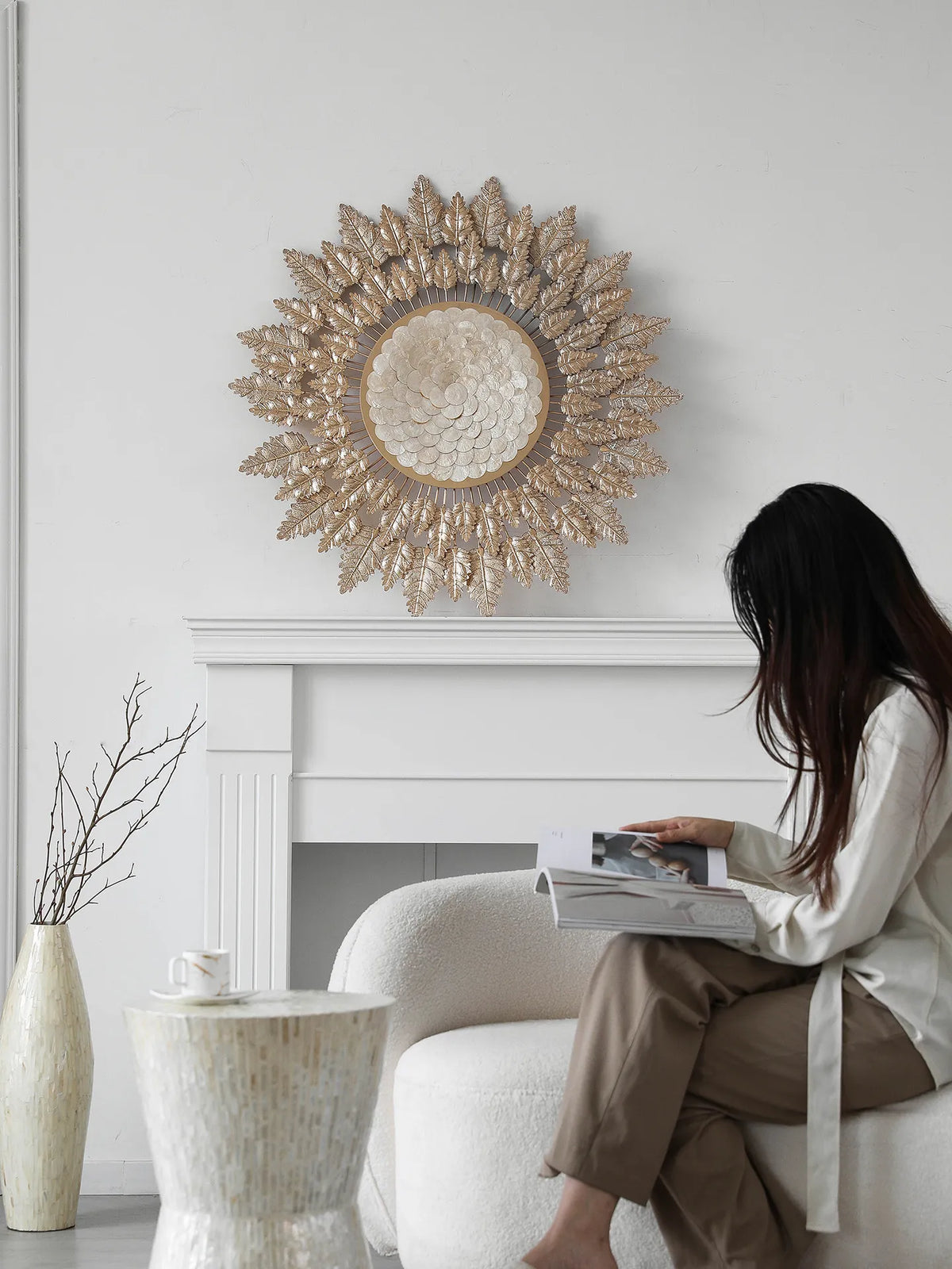 Gold Leaf Wall Art Panel