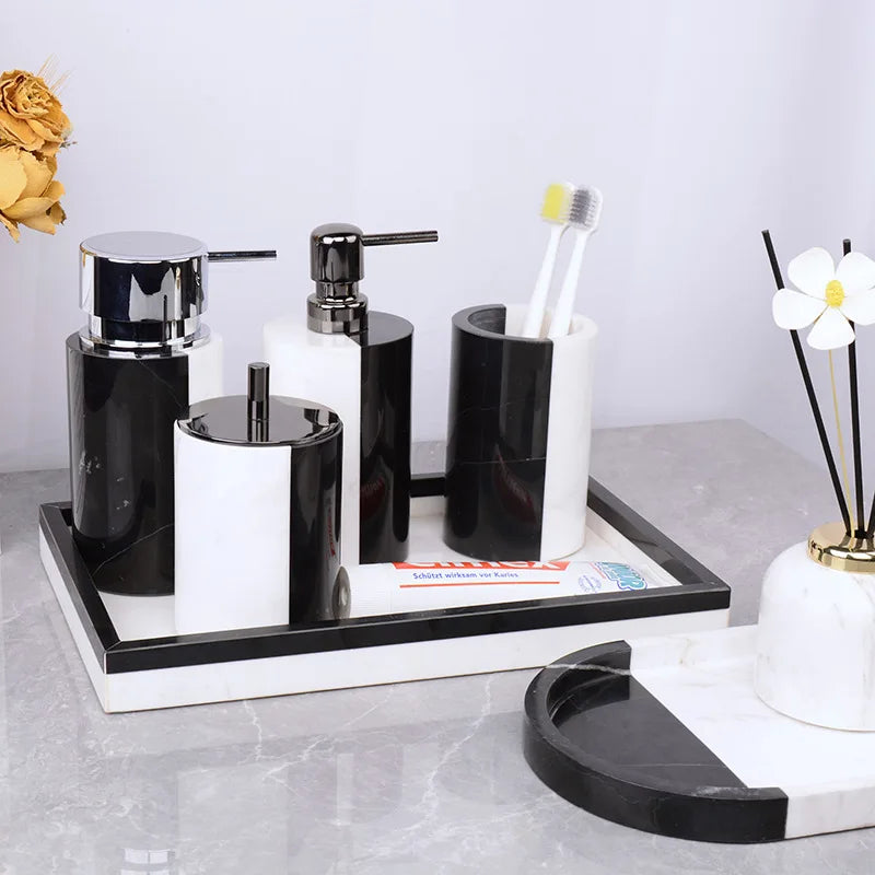 Black and White Natural Marble Set