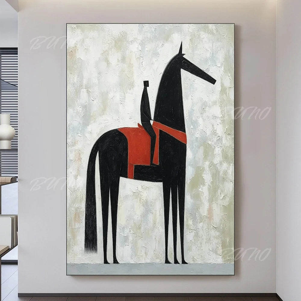 Cubist Horse Rider Art