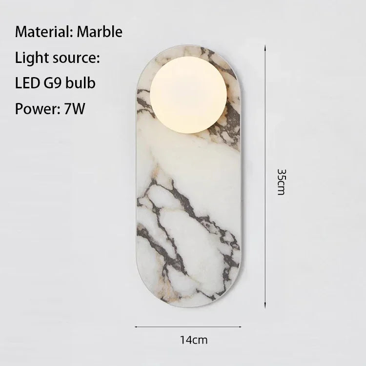 Designer Natural Marble Wall Lamp