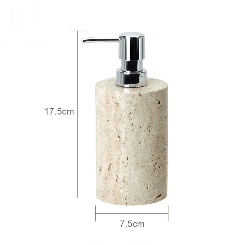 Beige Travertine Bathroom Accessories Set