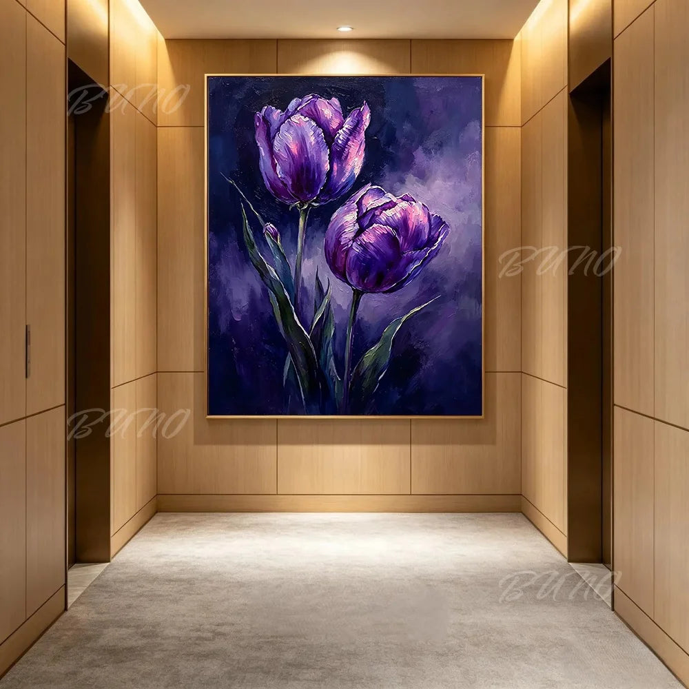 Dark Moody Floral Painting