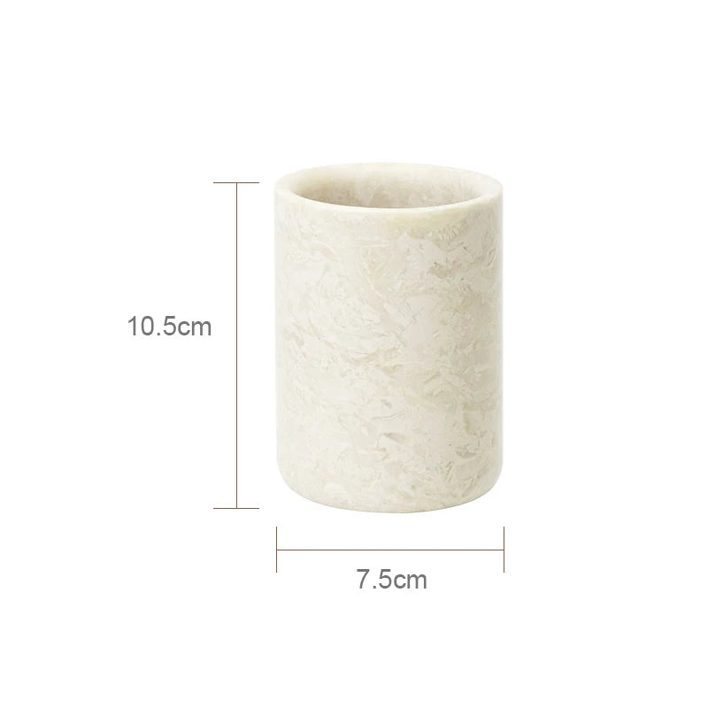 Emperador Light Marble Bath Set