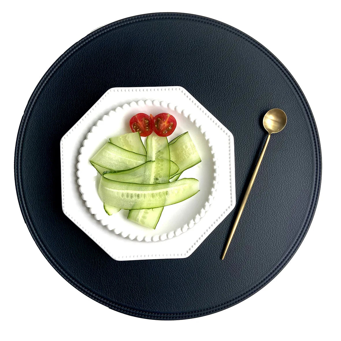 Round Leather Placemat Set
