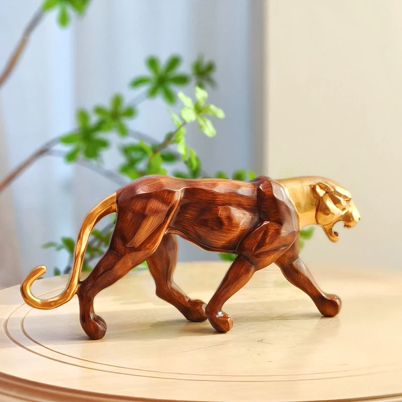 Golden Leopard Sculpture