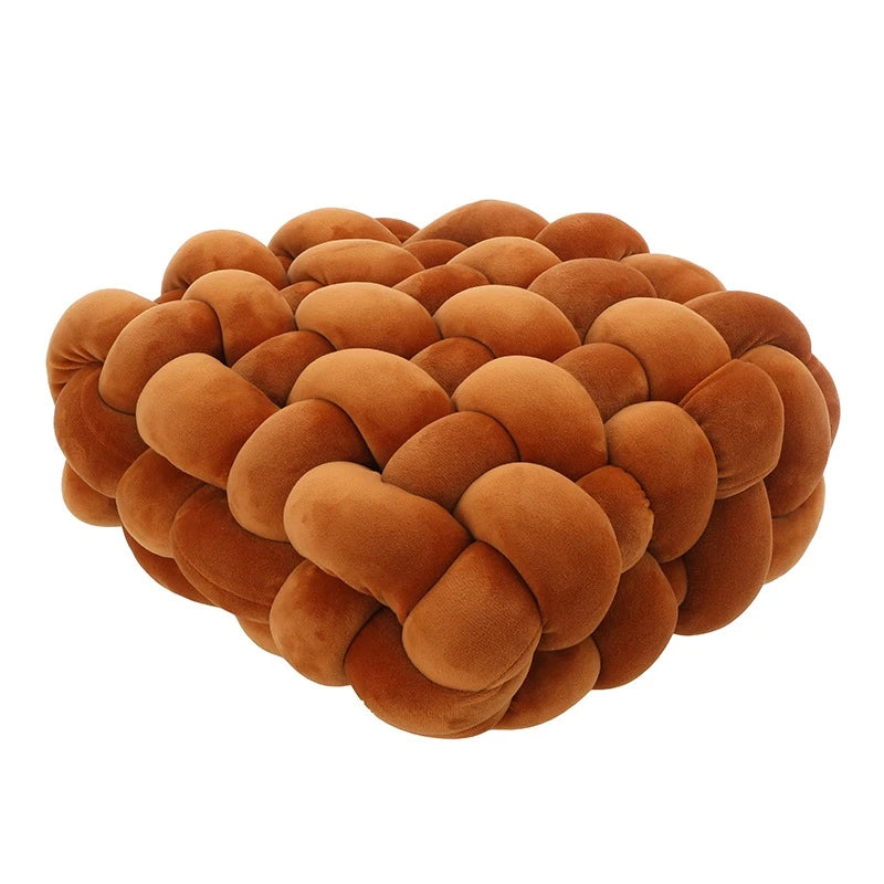 Green Knotted Plush Cushion