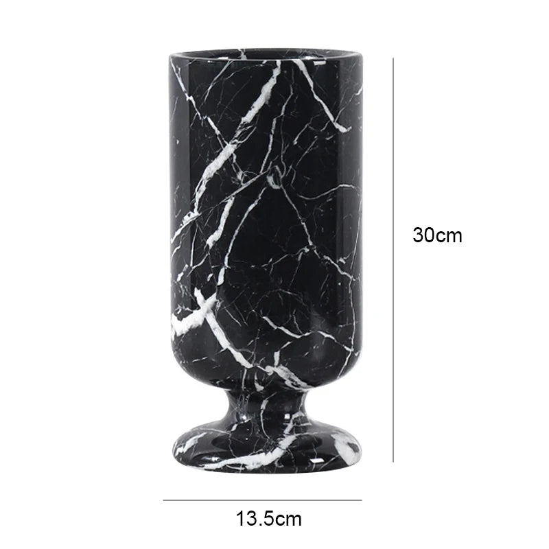 Noir Grand Antique Marble Vase