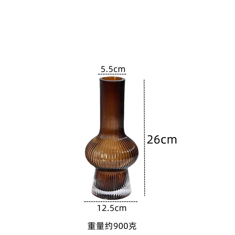 Striped Edge Glass Vase