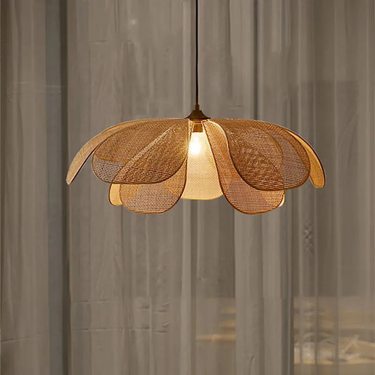 Rattan Woven Petal Pendant Lamp