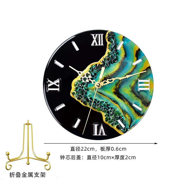 Green Agate Desk Clock