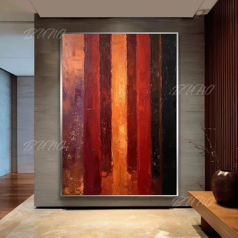 Large Red Impasto Painting