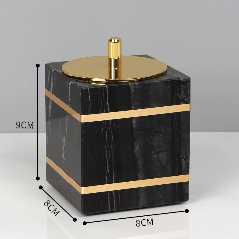 Tree Black Natural Marble Bathroom Set