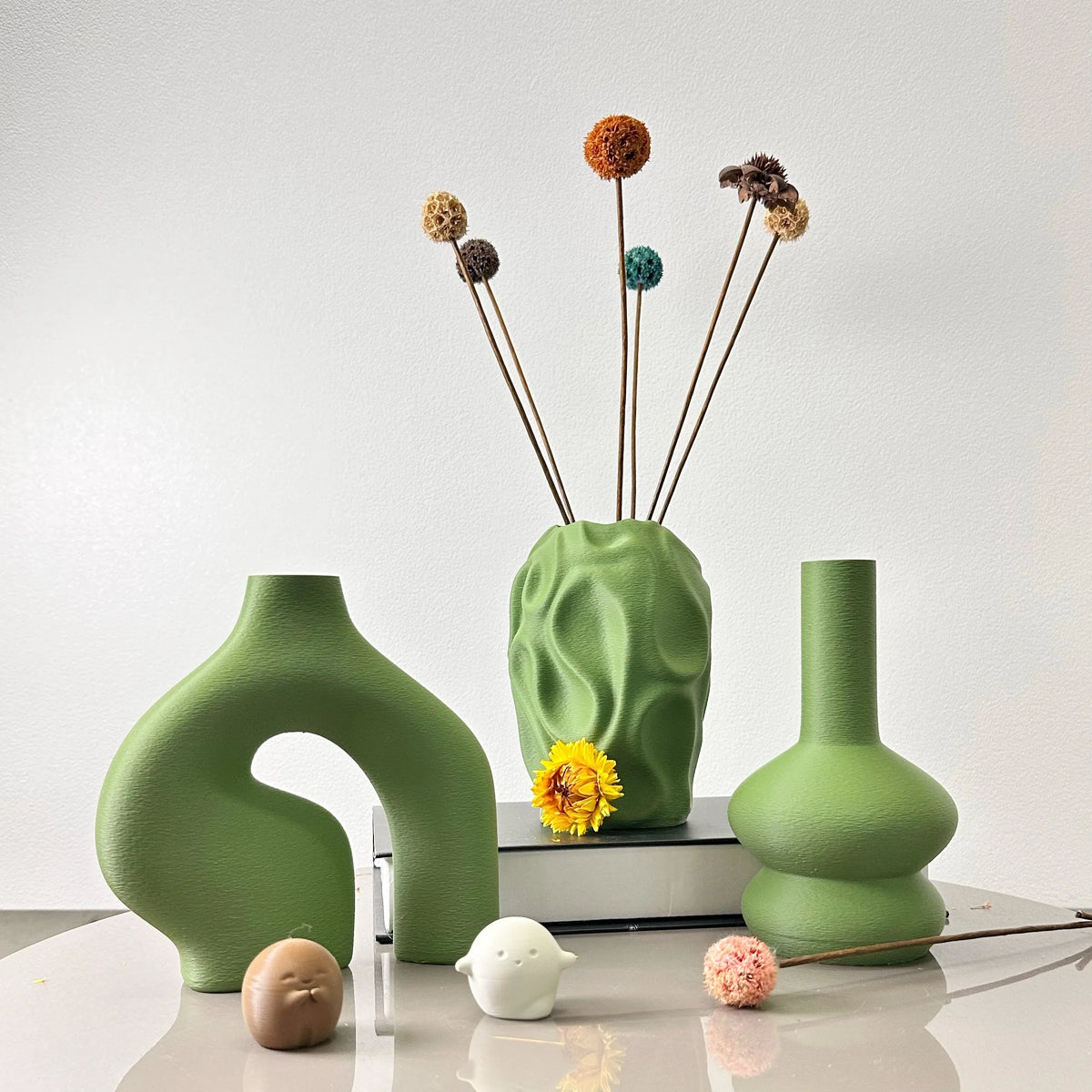 Bohemian Vase Trio