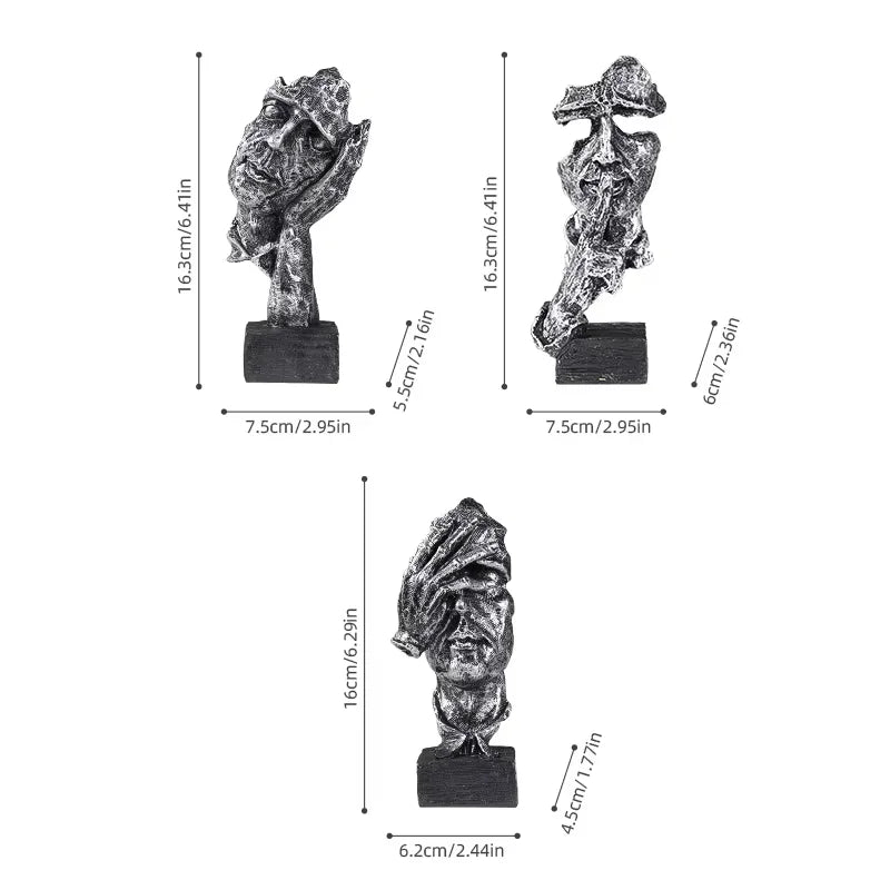 Silent Trio Mini Sculptures