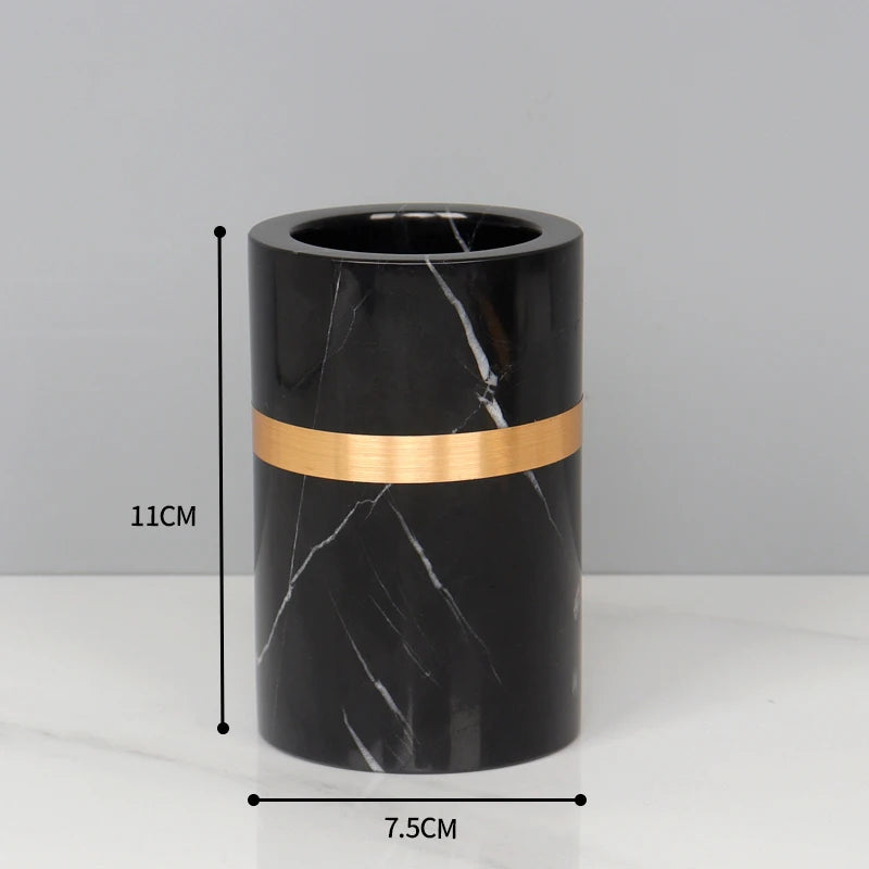 Nero Marquina Natural Marble Bathroom Set