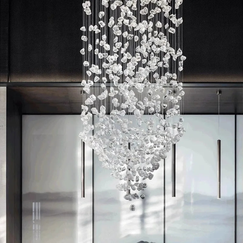 Stone Crystal Staircase Chandelier