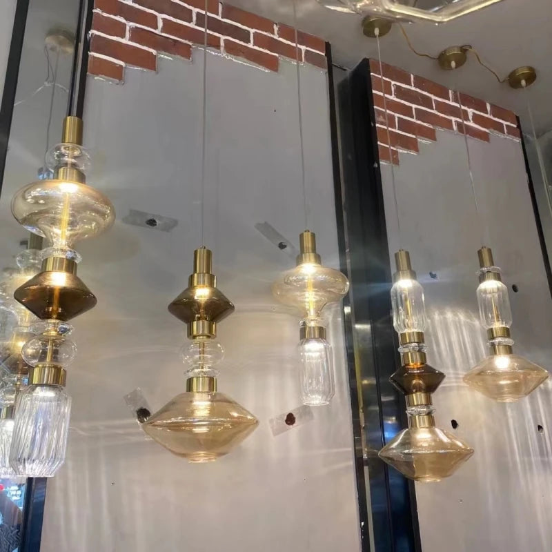 Amber Glass Pendant Lamp