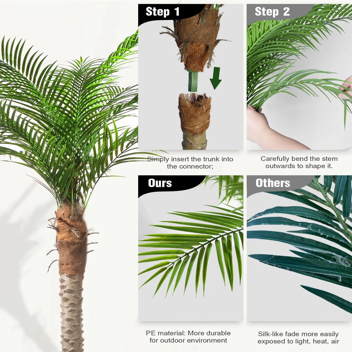Faux Palm Tree Artificial Golden