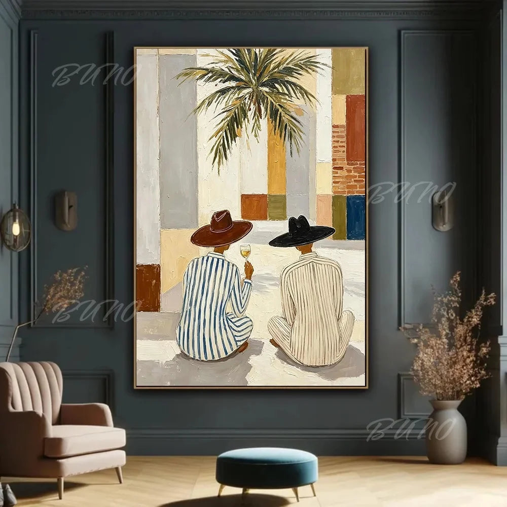 Mid-Century Tropical Palm Art