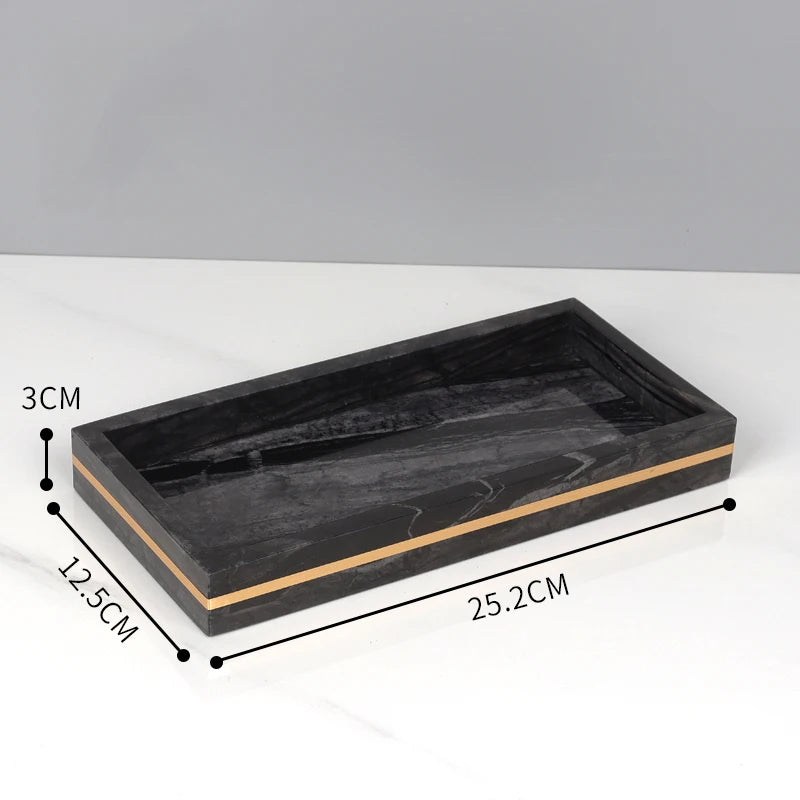 Tree Black Natural Marble Bathroom Set