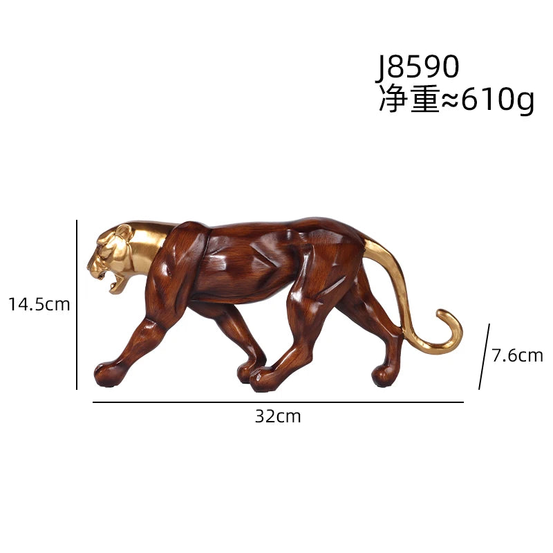 Golden Leopard Sculpture