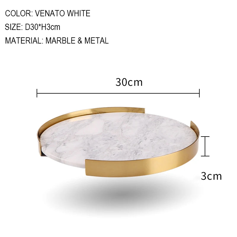 Scandinavian Decorative Natural Marble Tray