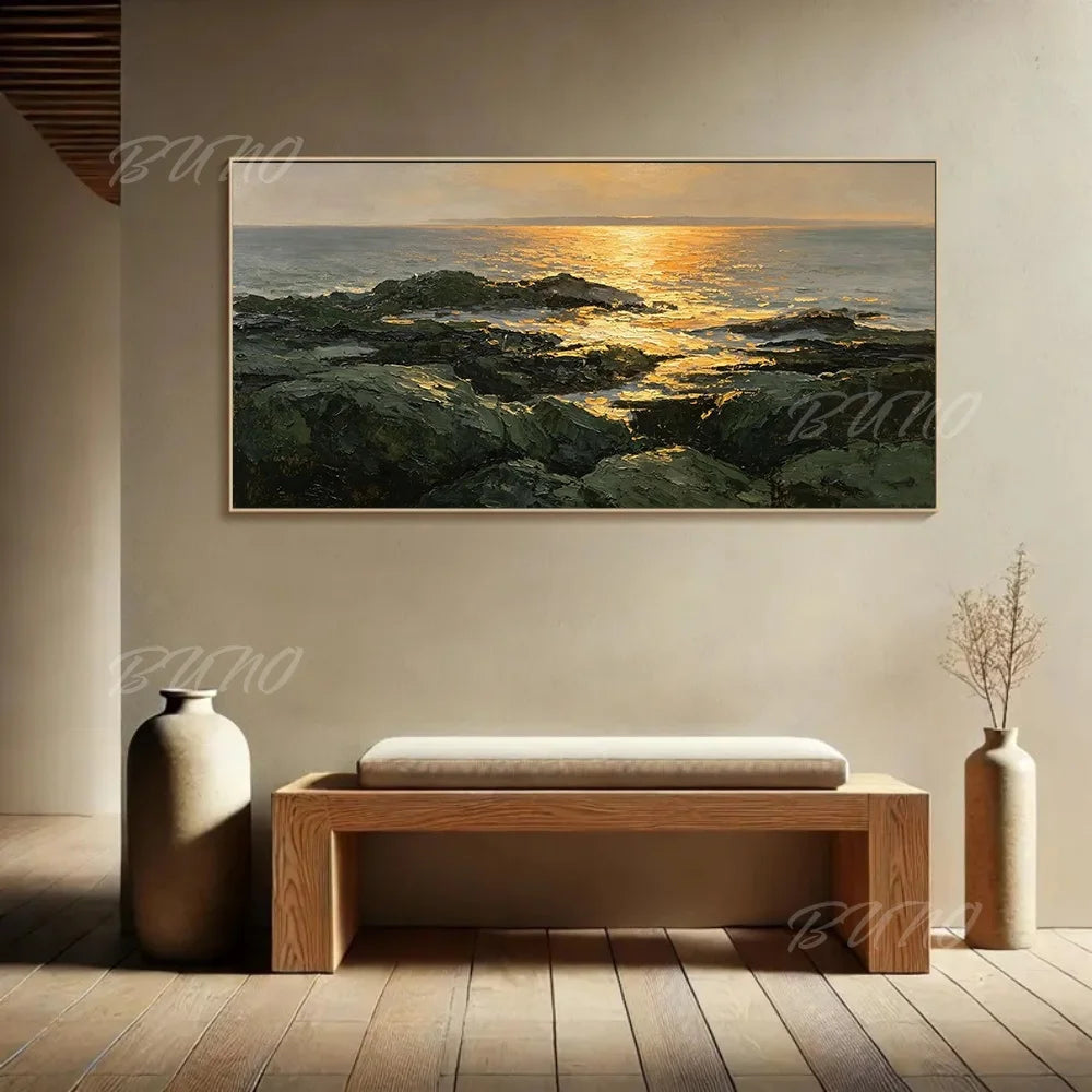 Coastal Impasto Wall Painting